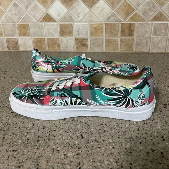 Vans Aloha Floral Plaid Hawaiian Sneakers Women’s Size 7.5 Men’s Size 6 - Picture 6 of 8